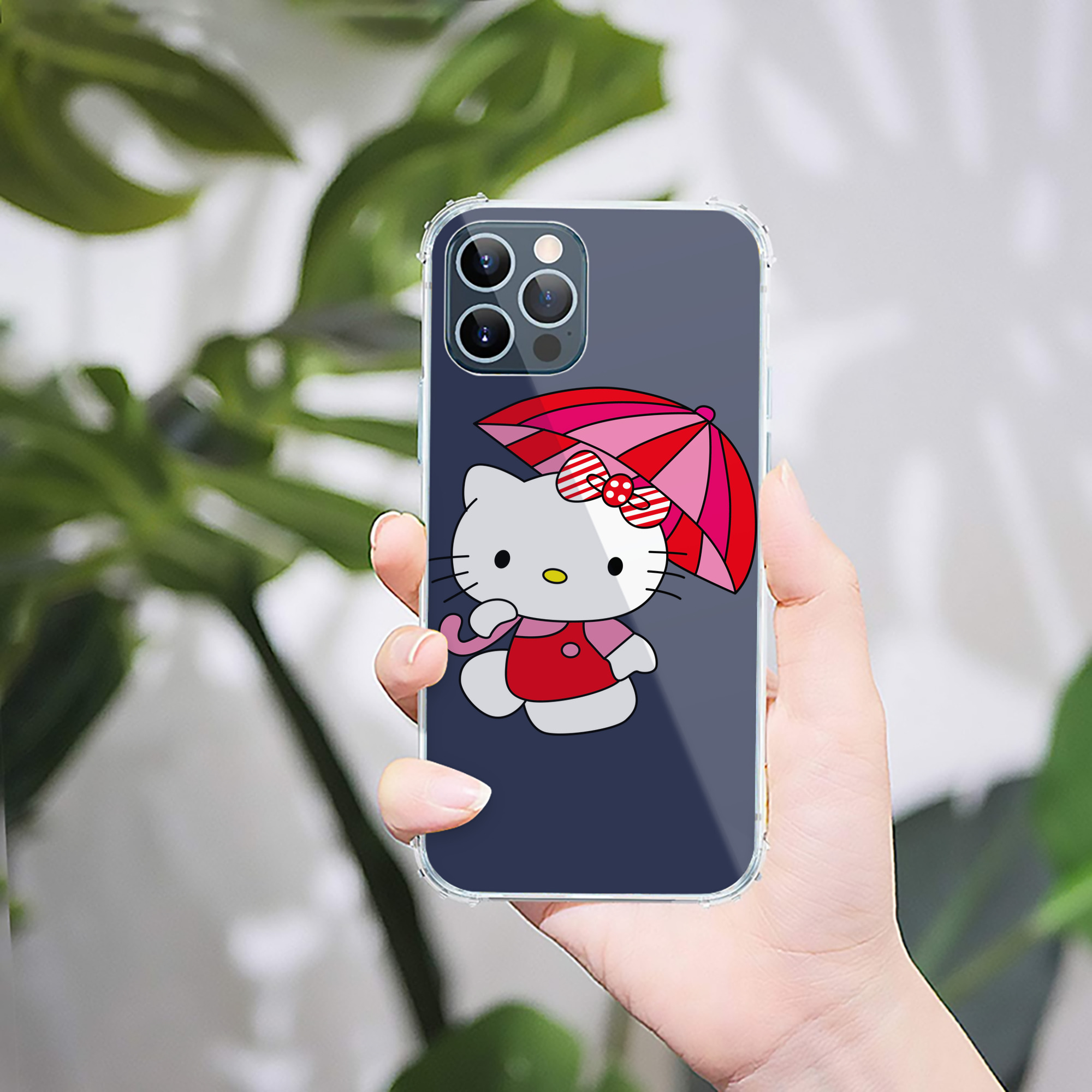 （画像用） Hello Kitty ハローキティ 【iPhone 12シリーズ対応】透明スマホケース（クリアソフトケース）